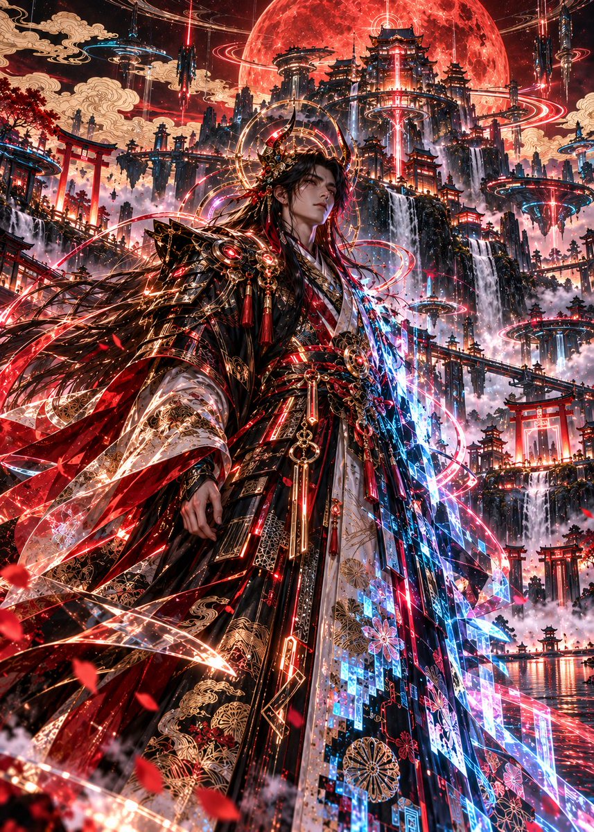 Cyber-Japanese King & Floating Fortress — output 1