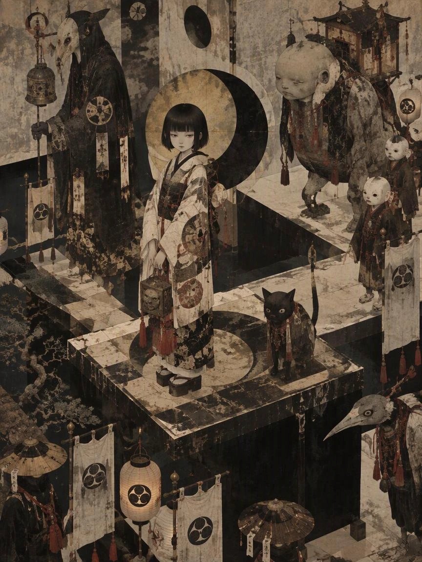 Surreal Japanese Ritual Scene — output 1