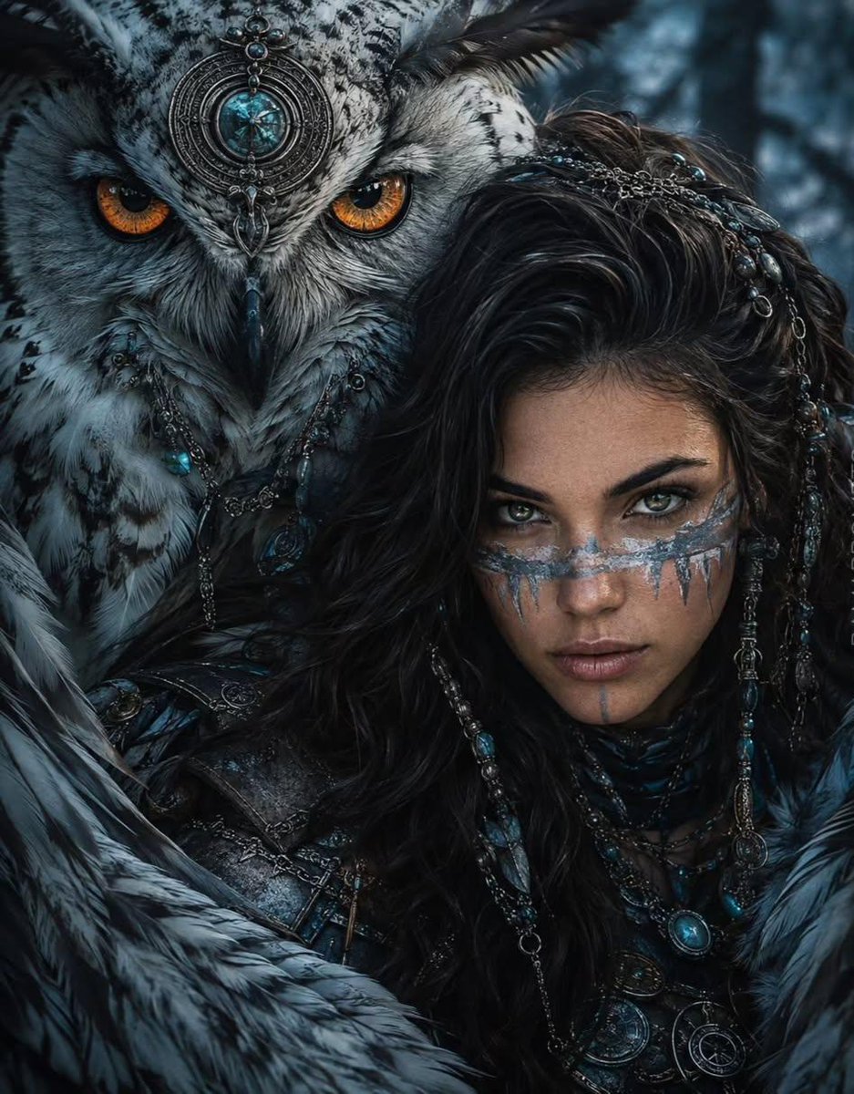 Dark Fantasy Warrior with Owl — output 1