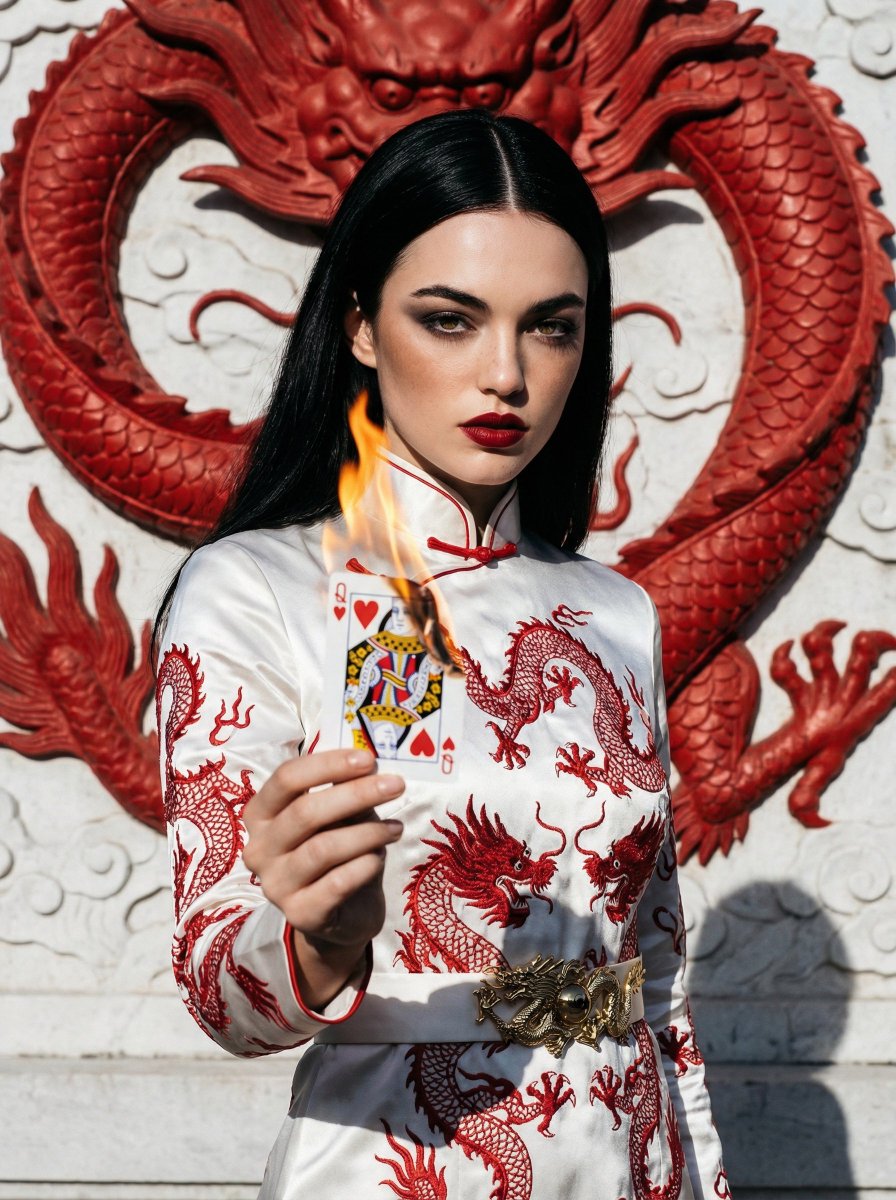 Fashion Portrait with Chinese Dragon Qipao — output 1
