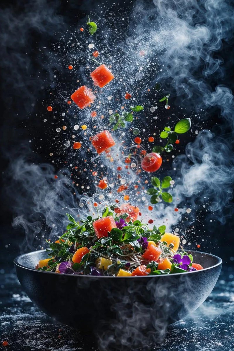 E-commerce Main Image - Hyper-Realistic Salad Explosion Food Photography Prompt — output 1