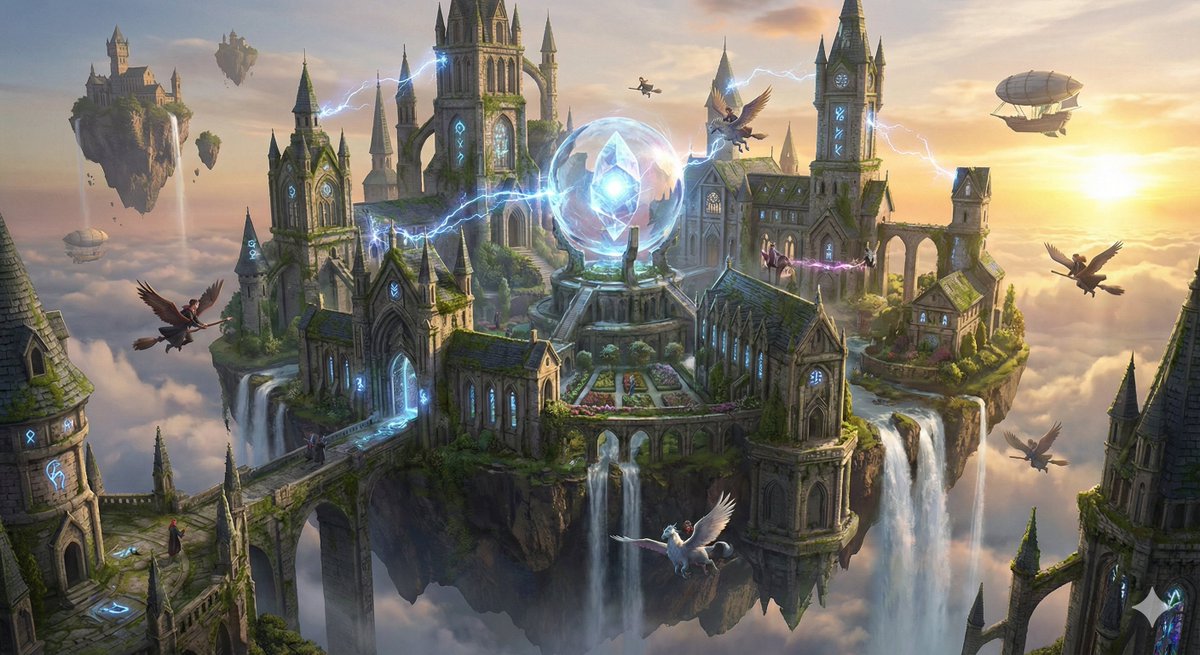 Game Asset - Simple Floating Mage Academy Prompt — output 1