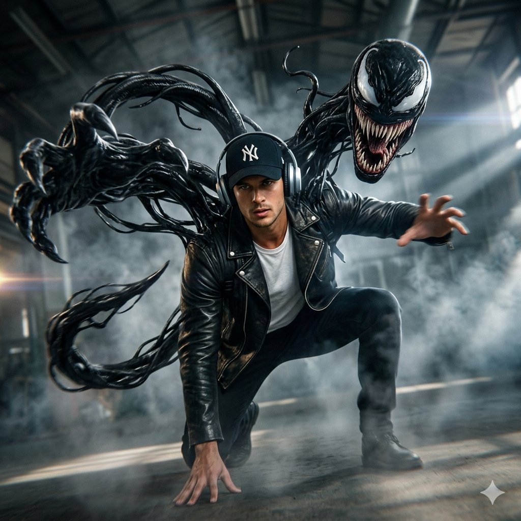 YouTube Thumbnail - Cinematic Venom Symbiote Action Scene — output 1