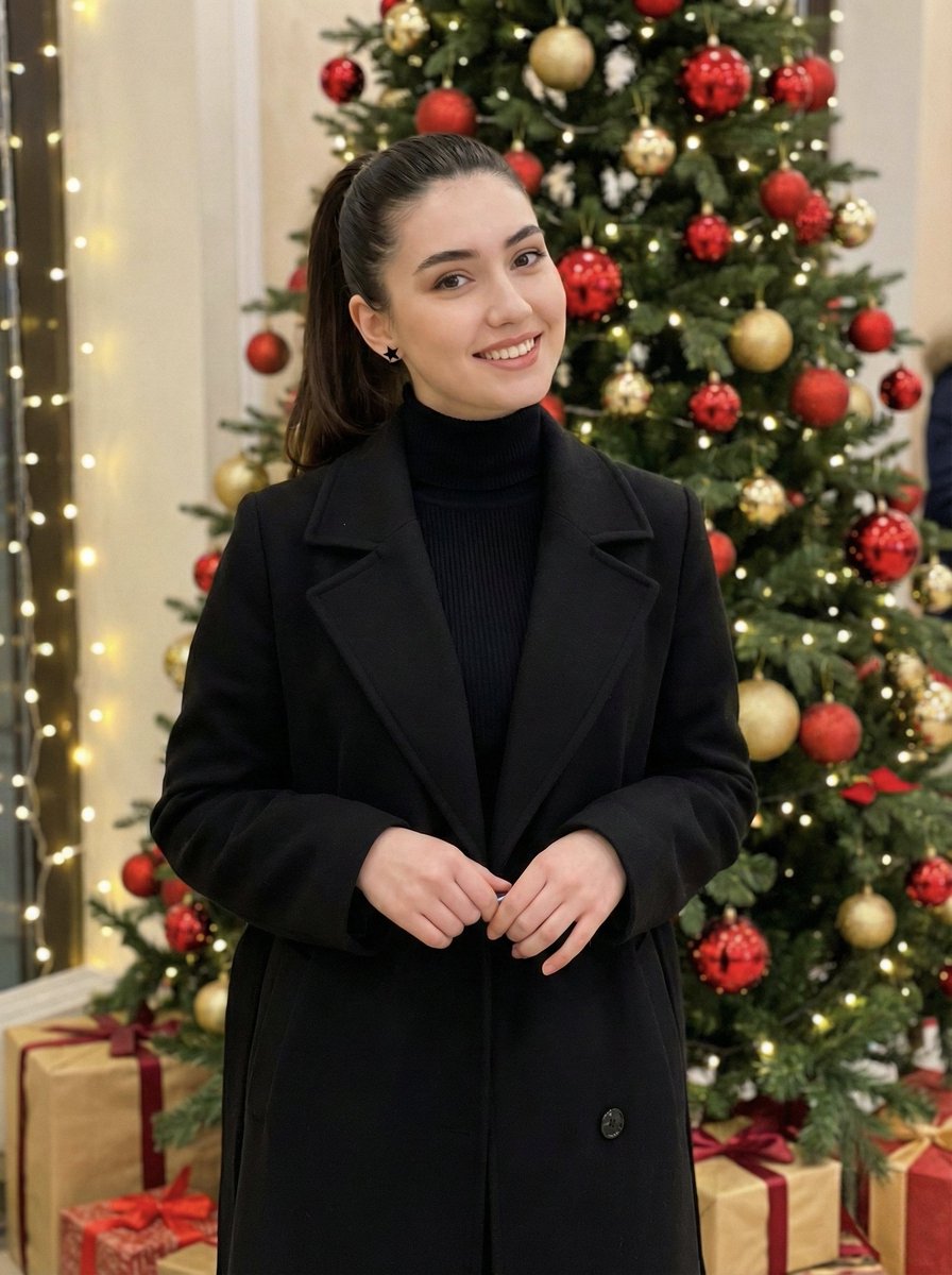 Holiday Elegance Portrait with Face Reference — output 1