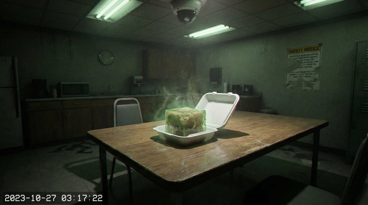Comic / Storyboard - Forensic Surrealist Photography Prompt for Liminal Breakroom Incident — output 1