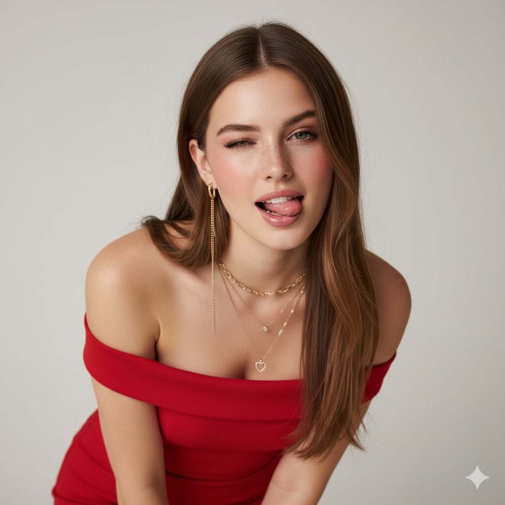 Social Media Post - Ultra-Realistic Studio Portrait with Playful Expression — output 1