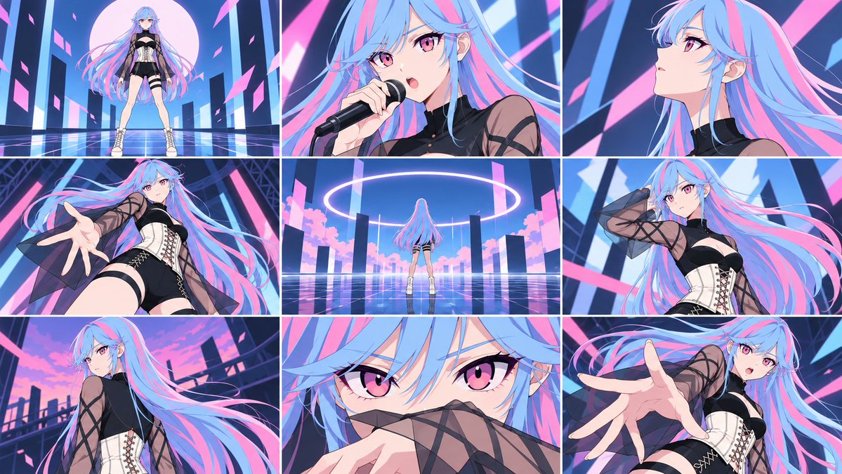 YouTube Thumbnail - Cyber Idol VTuber Teaser Storyboard — output 1