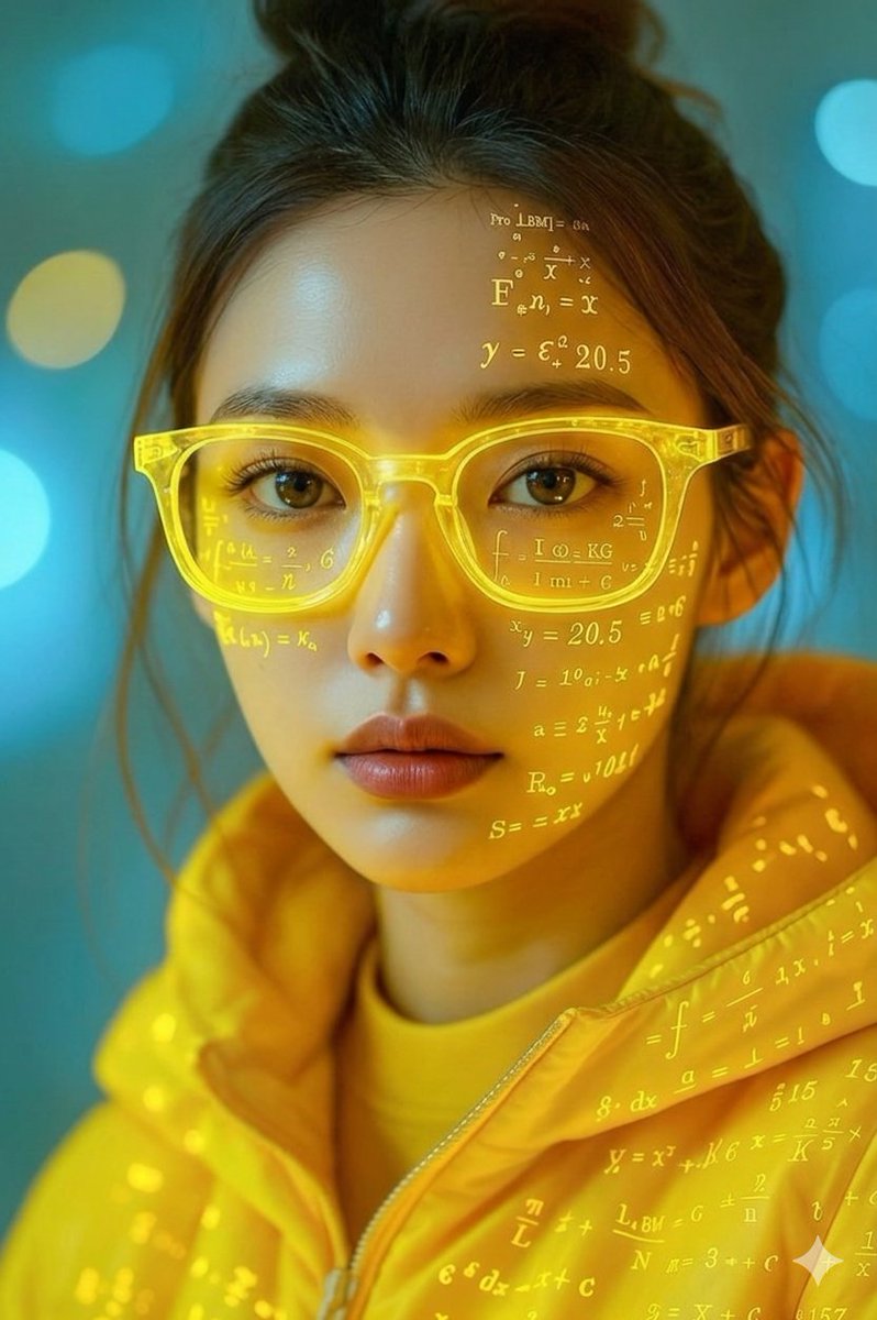 Game Asset - Math Projection Portrait in Neon Yellow — output 1