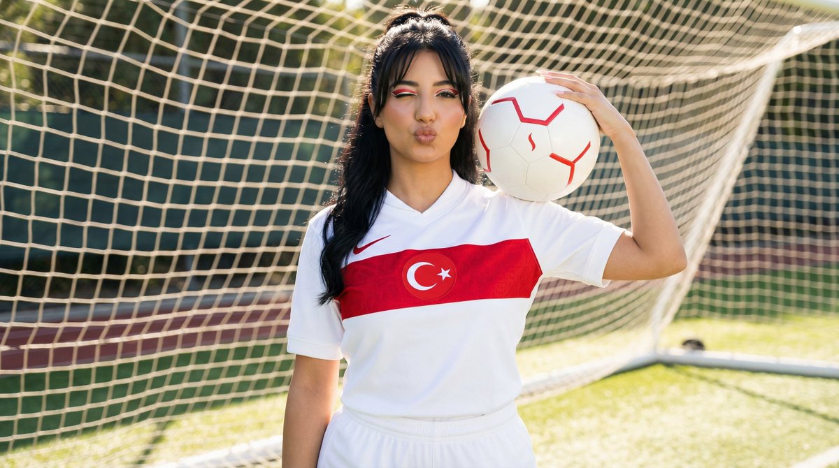 Social Media Post - Sporty Outdoor Portrait with Turkey Soccer Kit — output 1