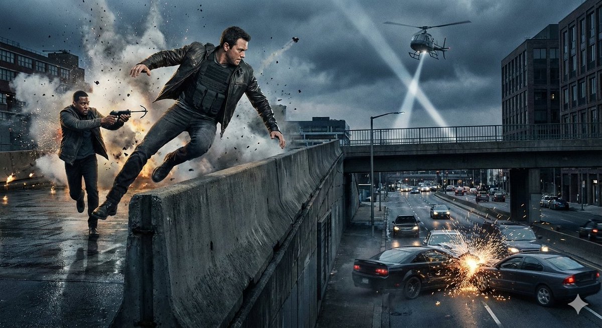 Simple action movie scene — output 1
