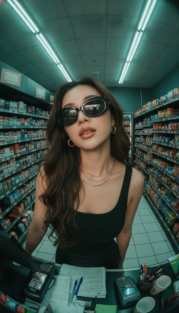 Profile / Avatar - Fisheye Convenience Store Portrait — output 1