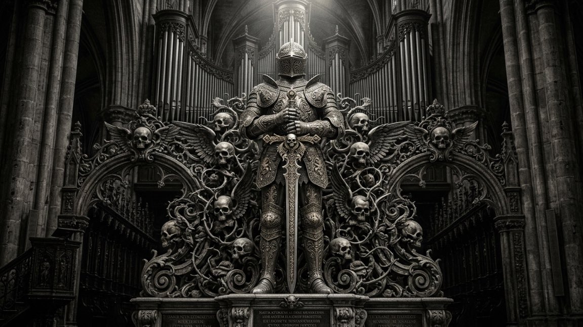 Game Asset - Baroque Gothic Knight Sculpture — output 1