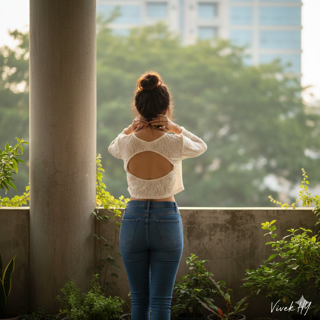 8K Cinematic Outdoor Portrait on a Balcony — output 1