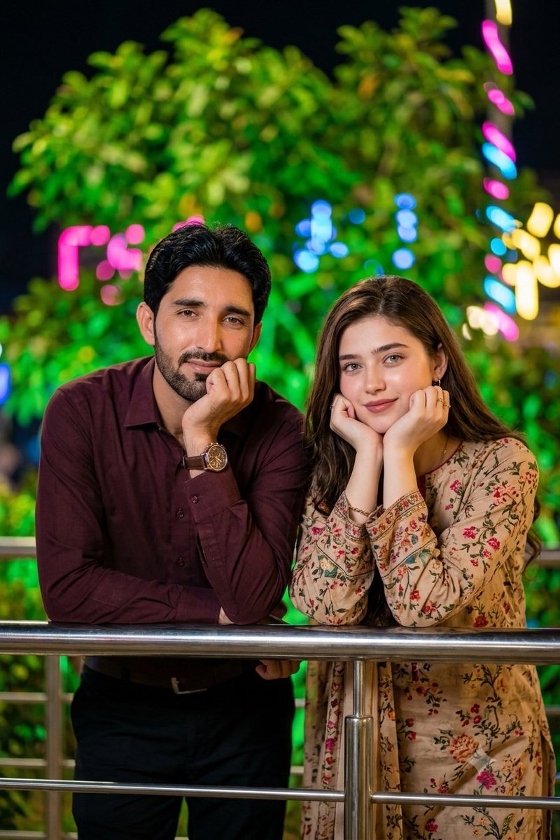 Social Media Post - Neon Bokeh Romantic Night Portrait — output 1
