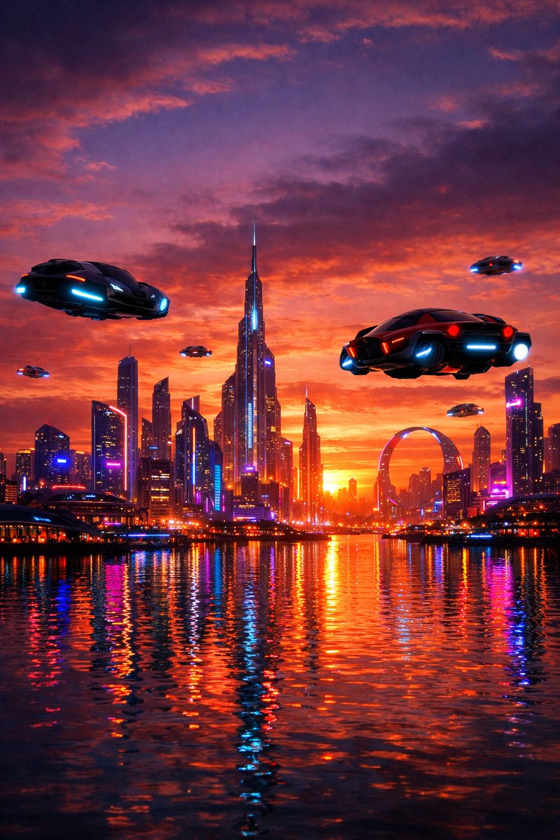 Futuristic City Skyline at Sunset Prompt — output 1