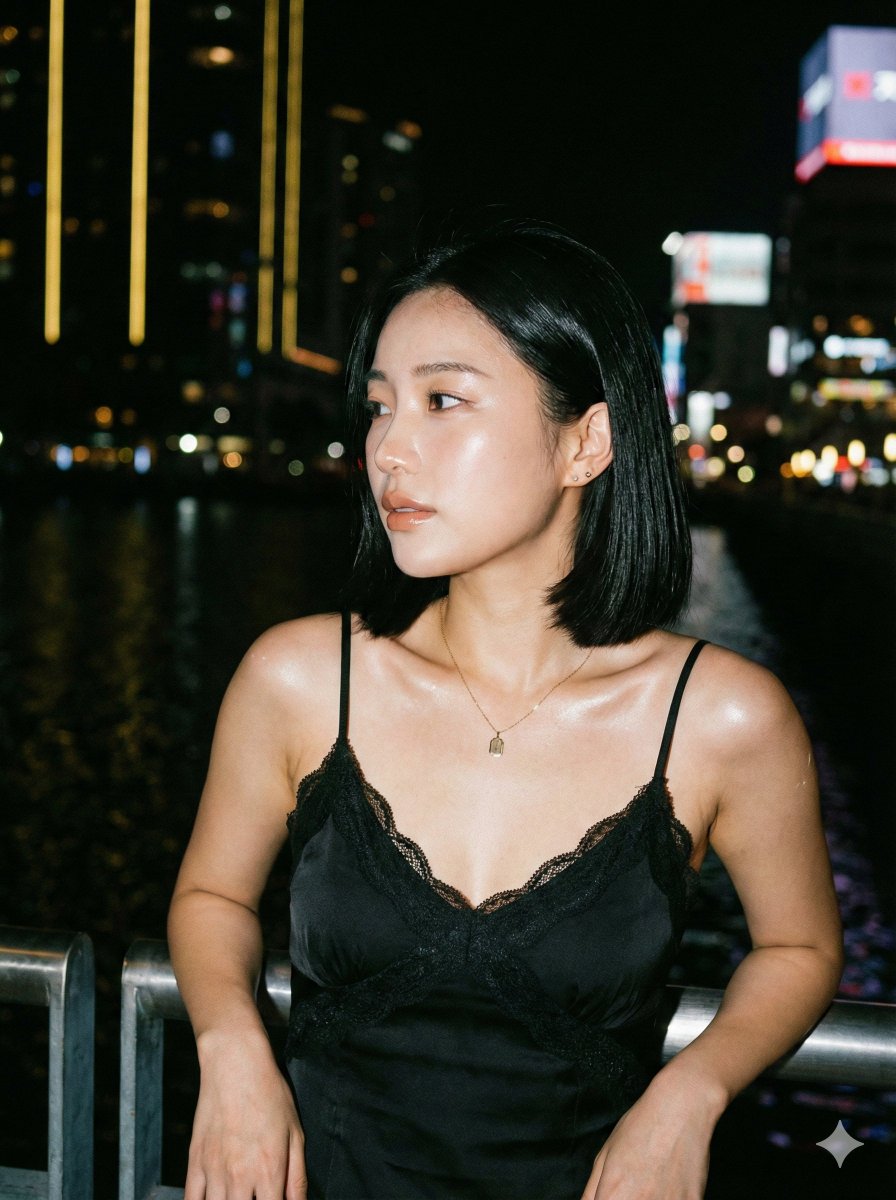 Social Media Post - Ultra Photorealistic Nighttime Portrait with Flash — output 1