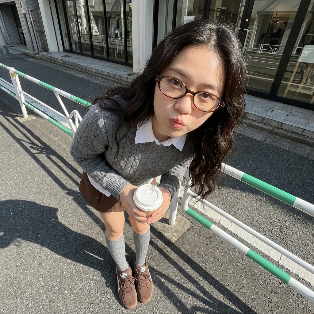 Photorealistic Cute Academic Street Photography Portrait — output 1