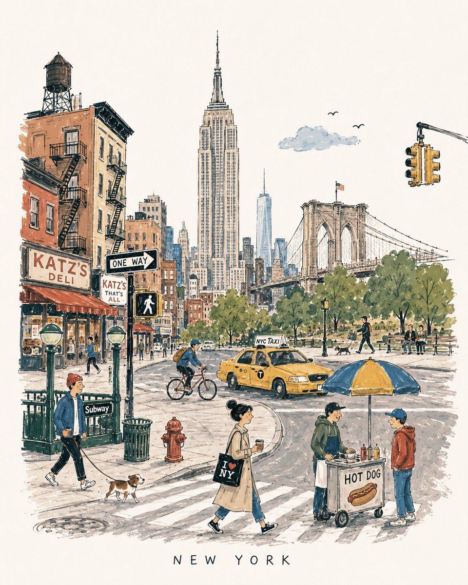 Comic / Storyboard - Mid-Century City Travel Picture Book — output 1