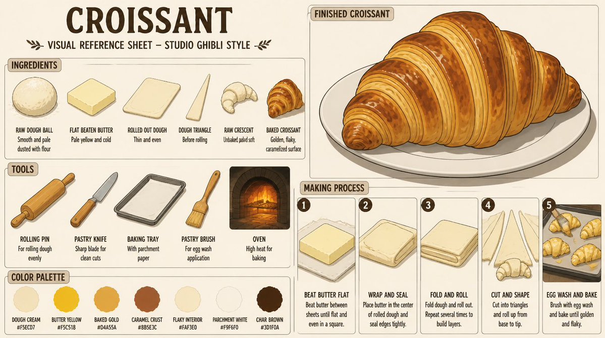 Infographic / Edu Visual - Croissant Ghibli Reference Sheet — output 1