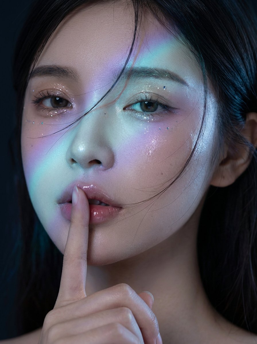 Midnight K-Fashion Editorial Portrait from Reference Image — output 1