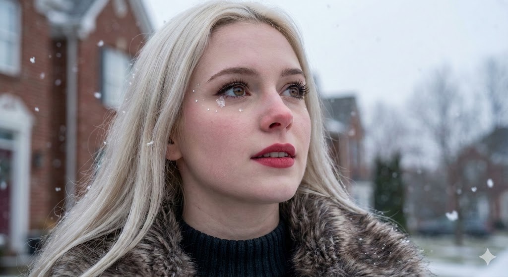 Hyper-Photorealistic Winter Glamour Close-up Prompt — output 1