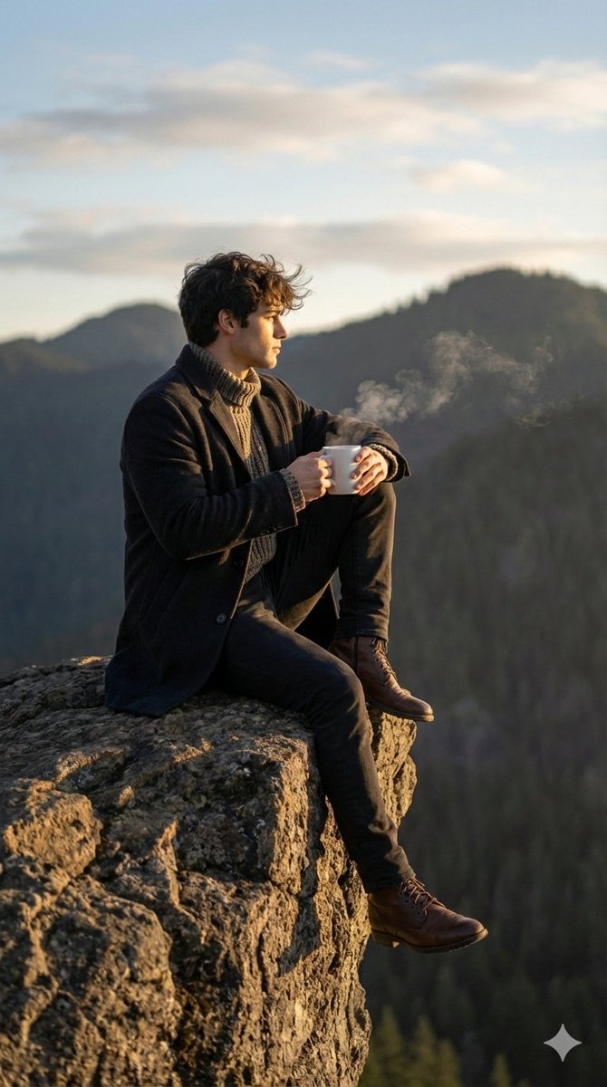 Cinematic Sunrise Portrait on a Cliff Edge — output 1