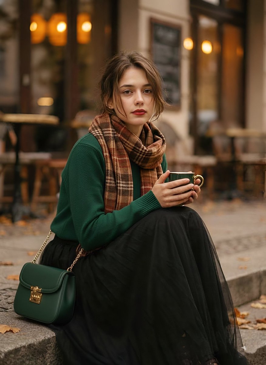 Aesthetic 1970s Vintage Cafe Fashion Portrait — output 1