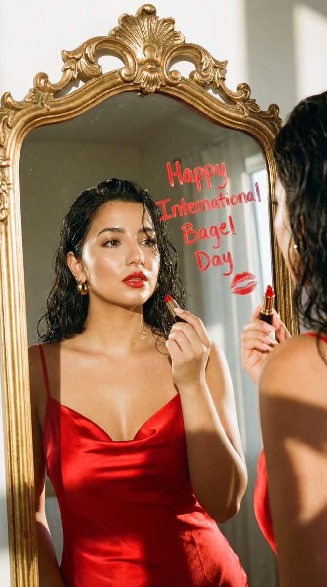 Product Marketing - Fashion Editorial Mirror Selfie with Lipstick Message — output 1
