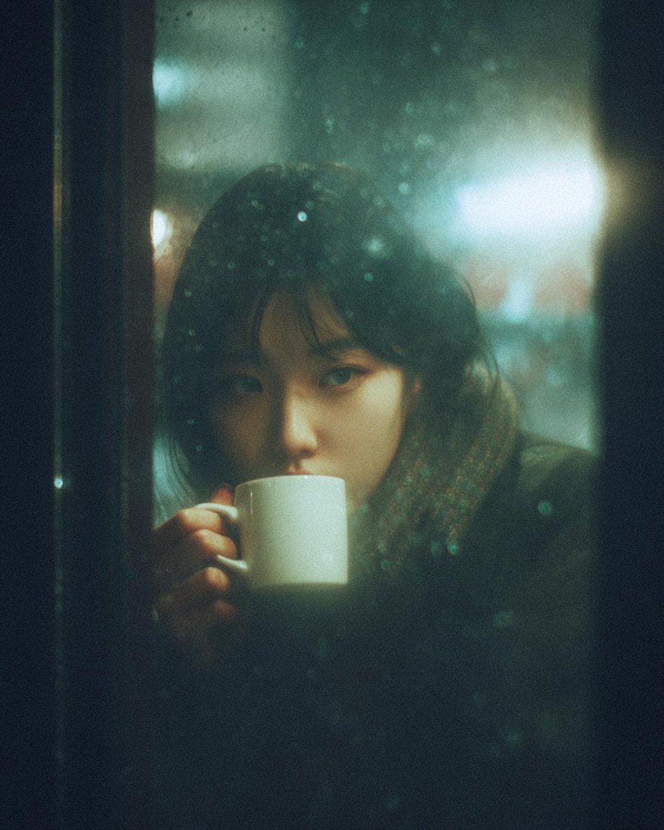 Moody Cinematic Café Scene in the Rain — output 1