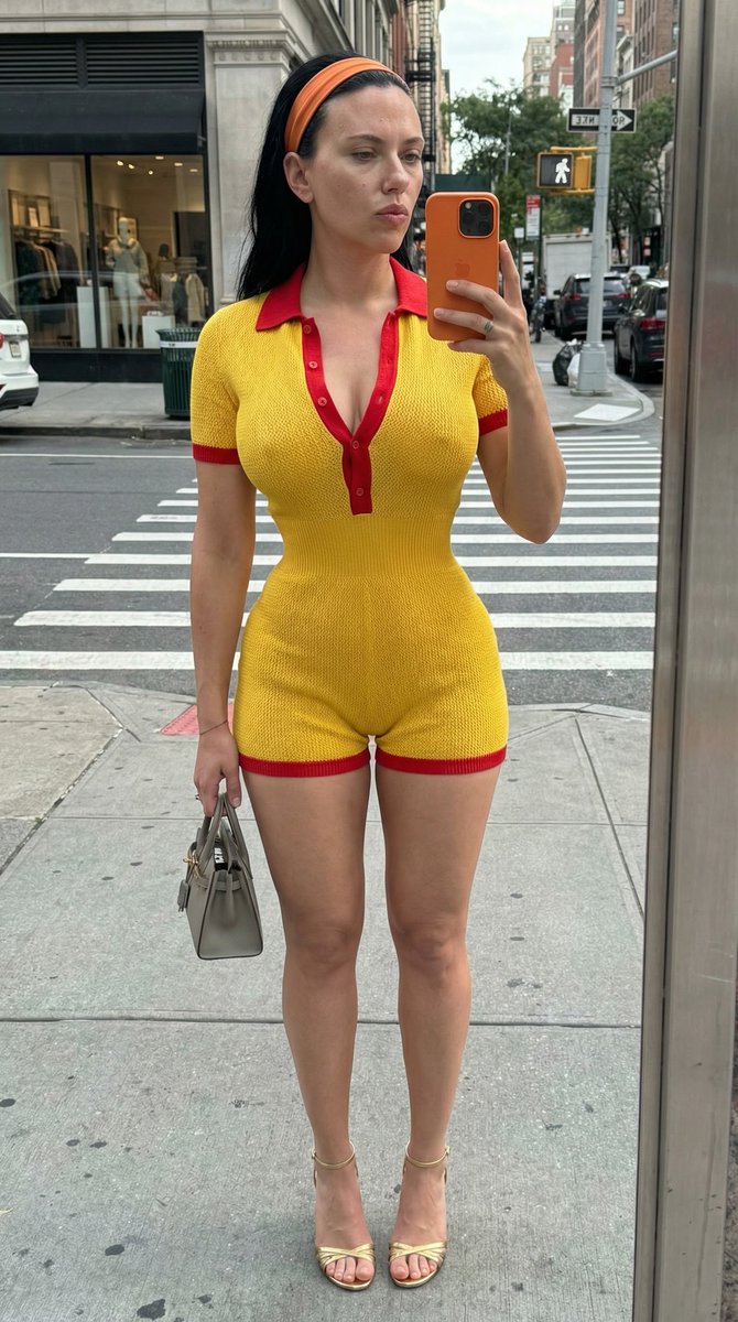 Profile / Avatar - Extreme Hourglass Street Style Mirror Selfie Prompt — output 1