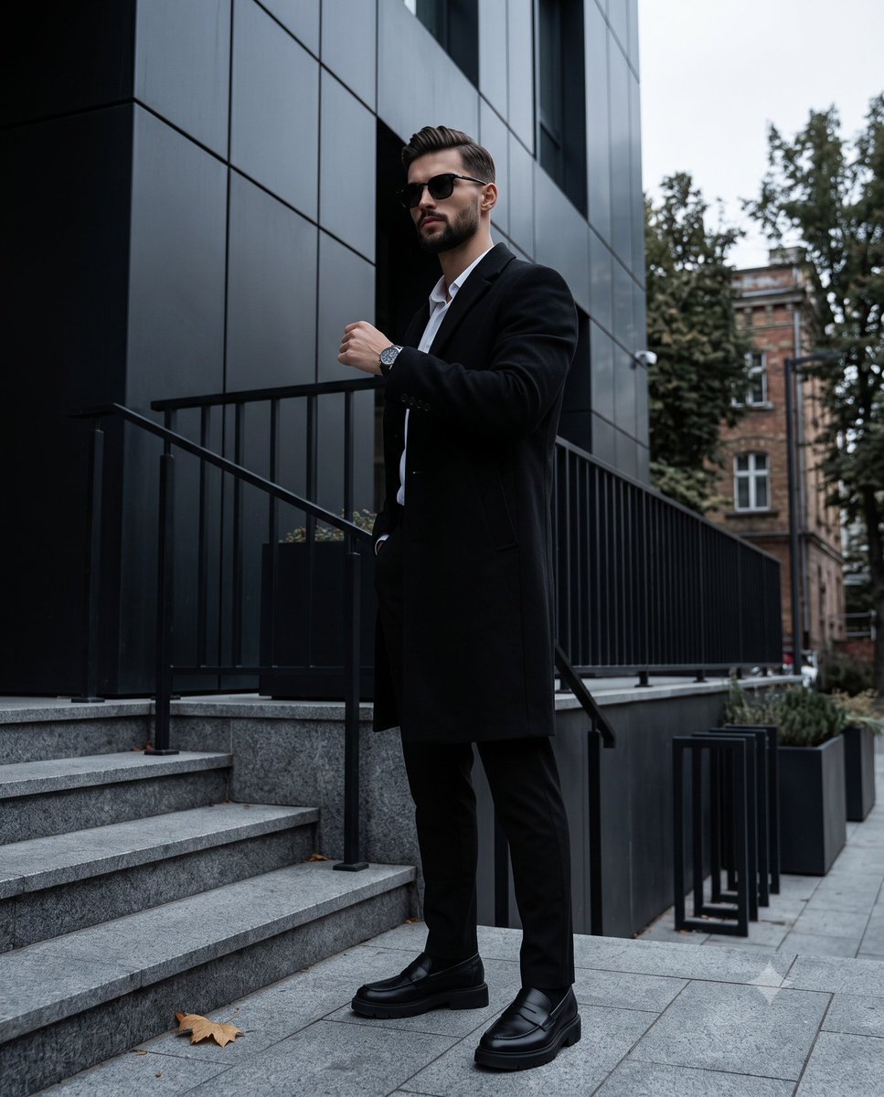 Product Marketing - Dark Academia Urban Street Male Portrait — output 1
