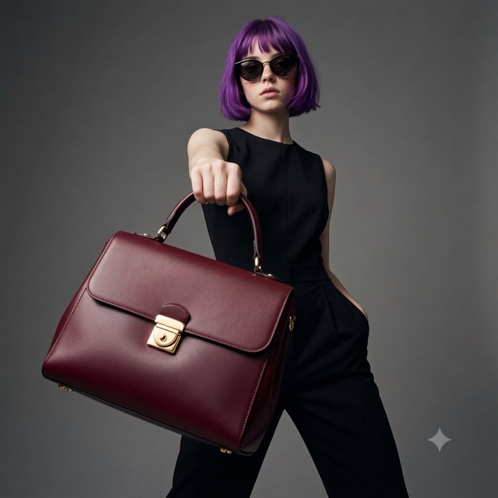 Product Marketing - Purple Bob Fashion Editorial Portrait — output 1