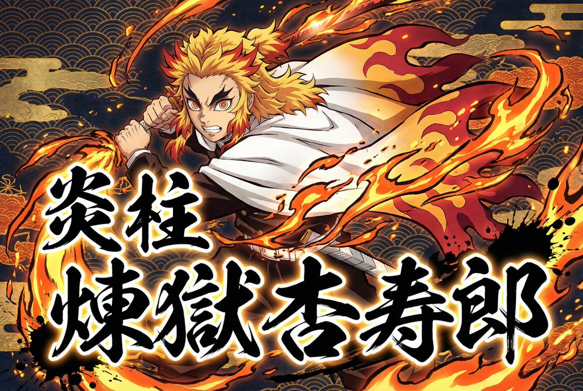 Kimetsu no Yaiba-style anime transformation with brush calligraphy — output 1