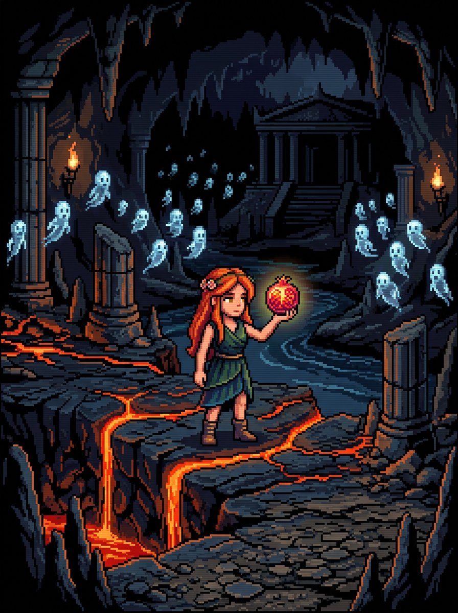 Game Asset - Retro 8-Bit Pixel Art Persephone — output 1