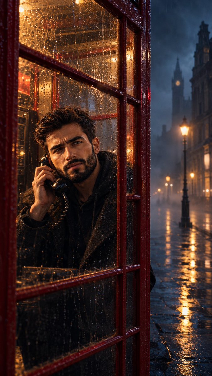 YouTube Thumbnail - Noir Telephone Booth Portrait — output 1