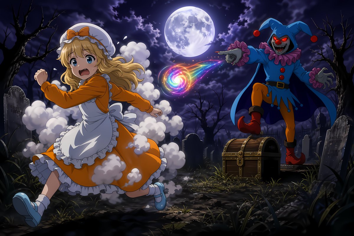 Comic / Storyboard - Moonlit Anime Graveyard Chase — output 1