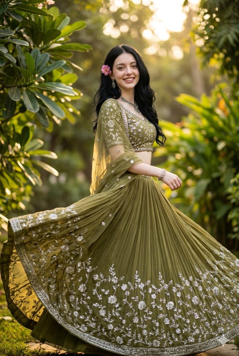 Product Marketing - Indian Fashion Portrait in Garden — output 1