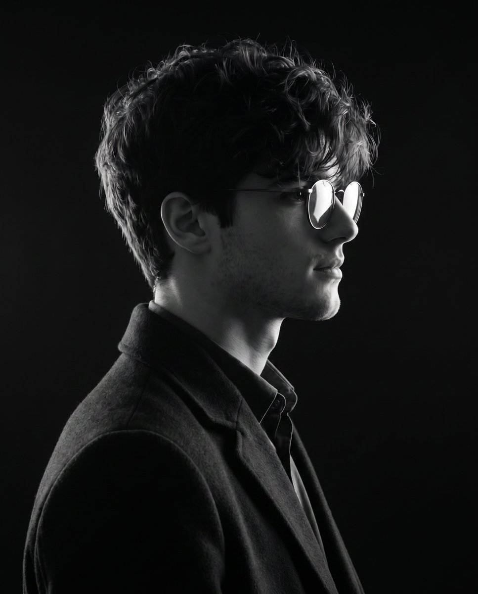 Profile / Avatar - Monochrome Side-Profile Silhouette — output 1
