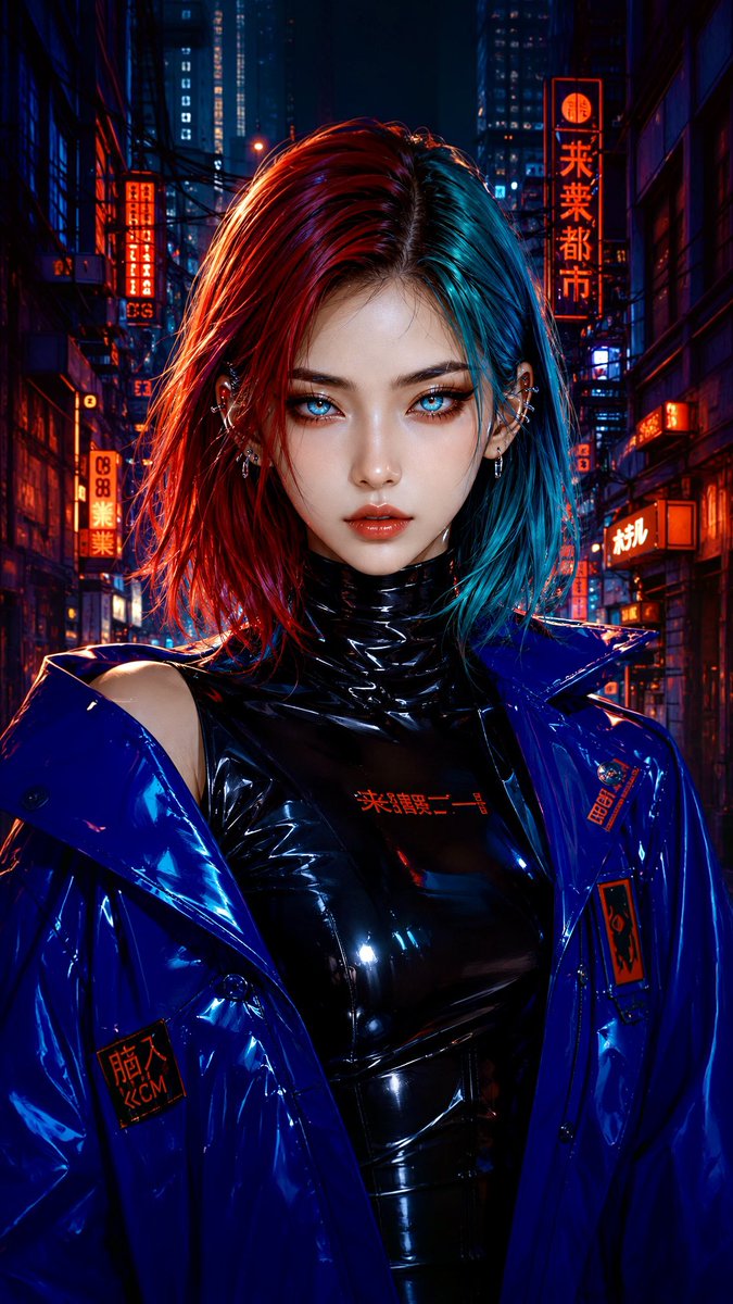Profile / Avatar - Neon Flux Cyberpunk Portrait — output 1