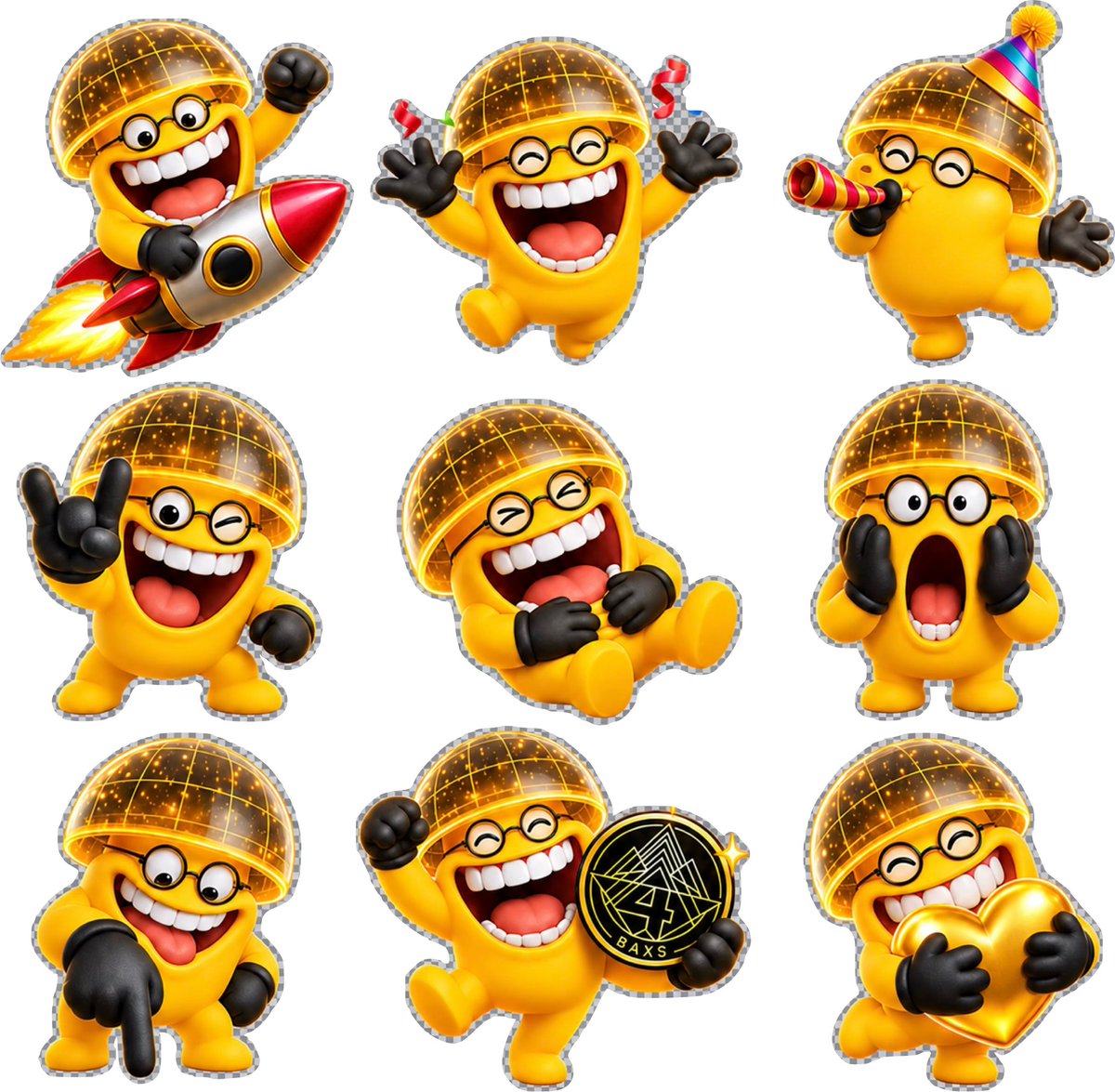 Game Asset - 3D Transparent Sticker Sheet Designer — output 1