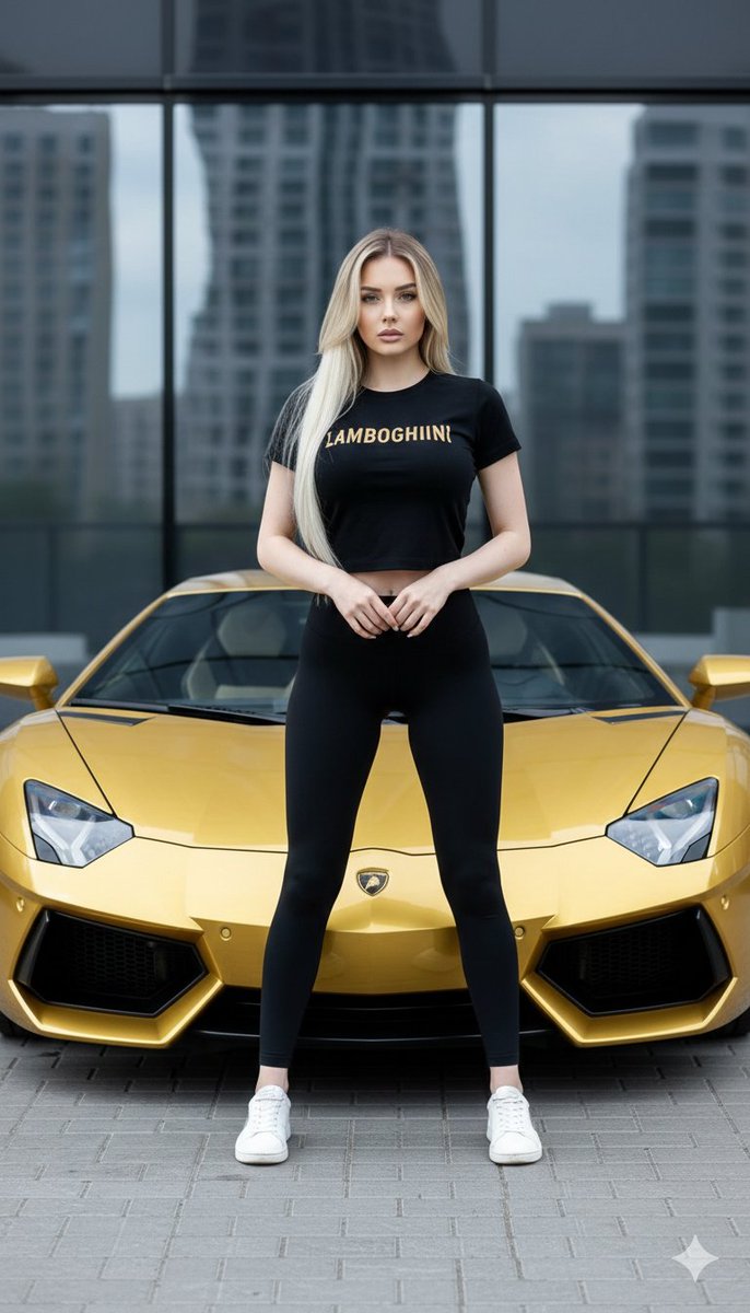 Gold Lamborghini Fashion Shoot Prompt — output 1