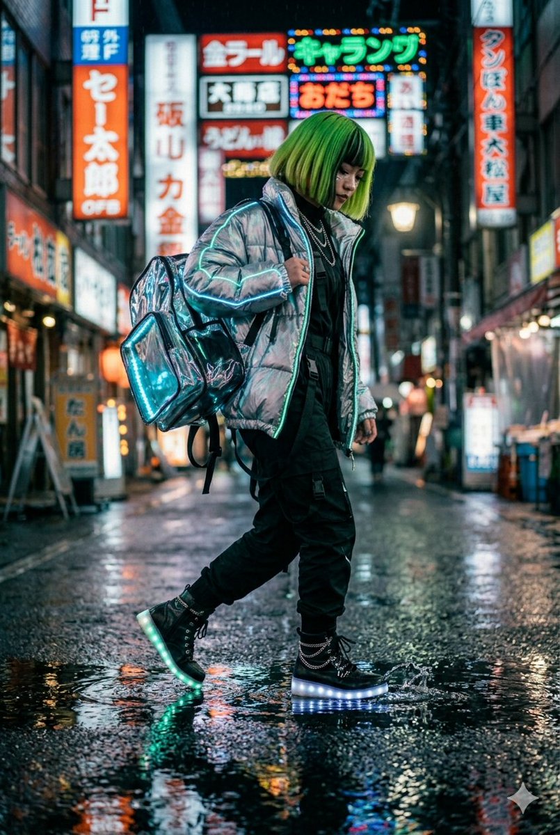 Game Asset - Cyberpunk Techwear Street Shot — output 1