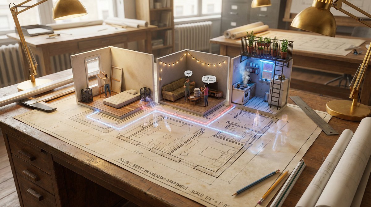 Infographic / Edu Visual - Architectural Floor Plan as Miniature World — output 1