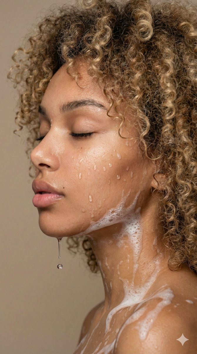 Ultra Photorealistic Shower Portrait with Water Droplets — output 1