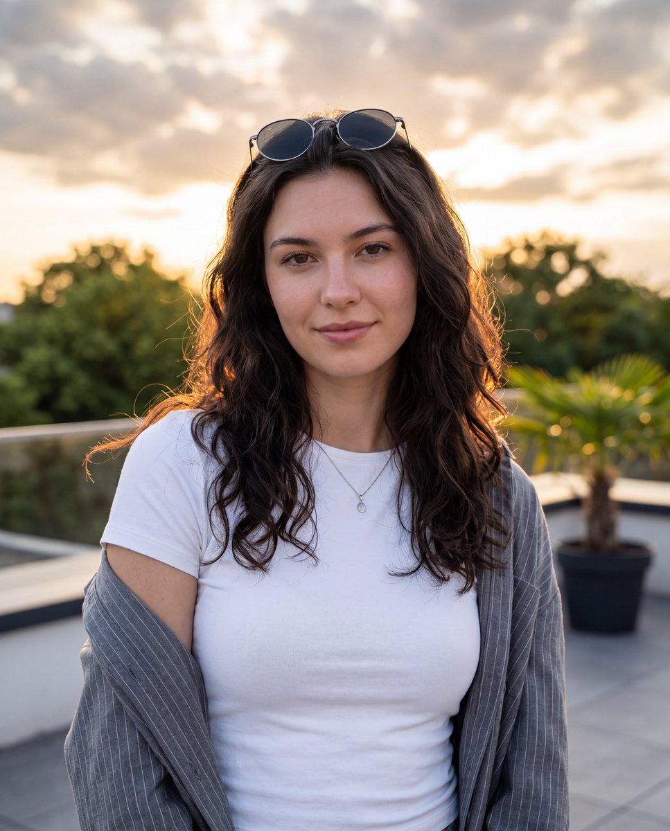 Product Marketing - Luxury Rooftop Golden Hour Portrait — output 1