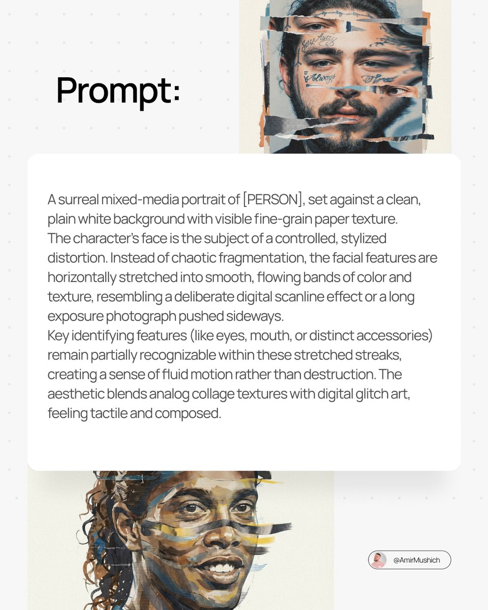 Surreal Mixed-Media Glitch Portrait Prompt — output 1
