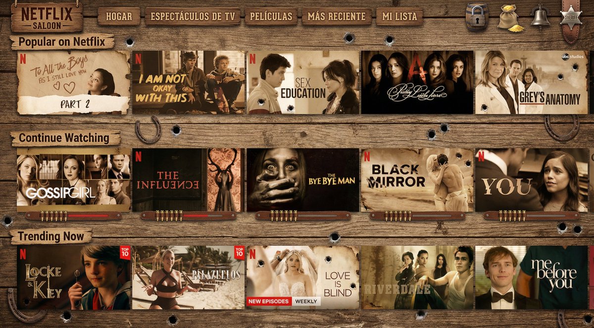 Turn Netflix screen into a western version — output 1