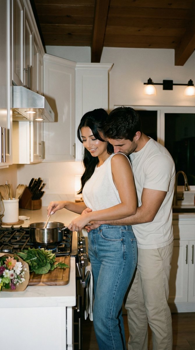 Social Media Post - Intimate Lifestyle Documentary Couple Photo Prompt (JSON) — output 1