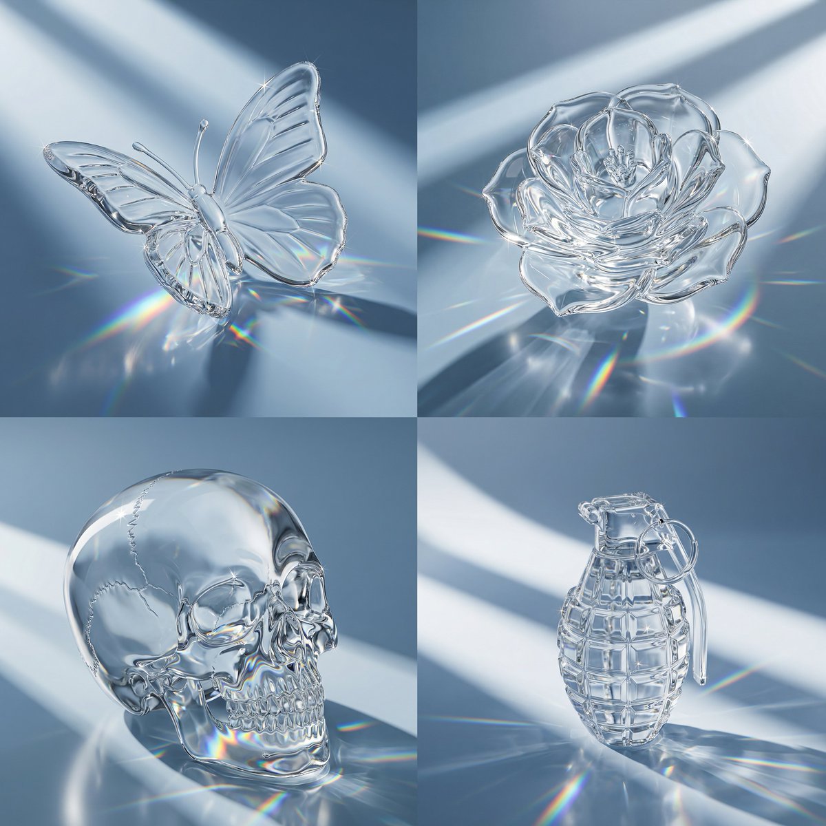 E-commerce Main Image - Macro Hero Shot of Optical Cast Glass Object with Caustics — output 1