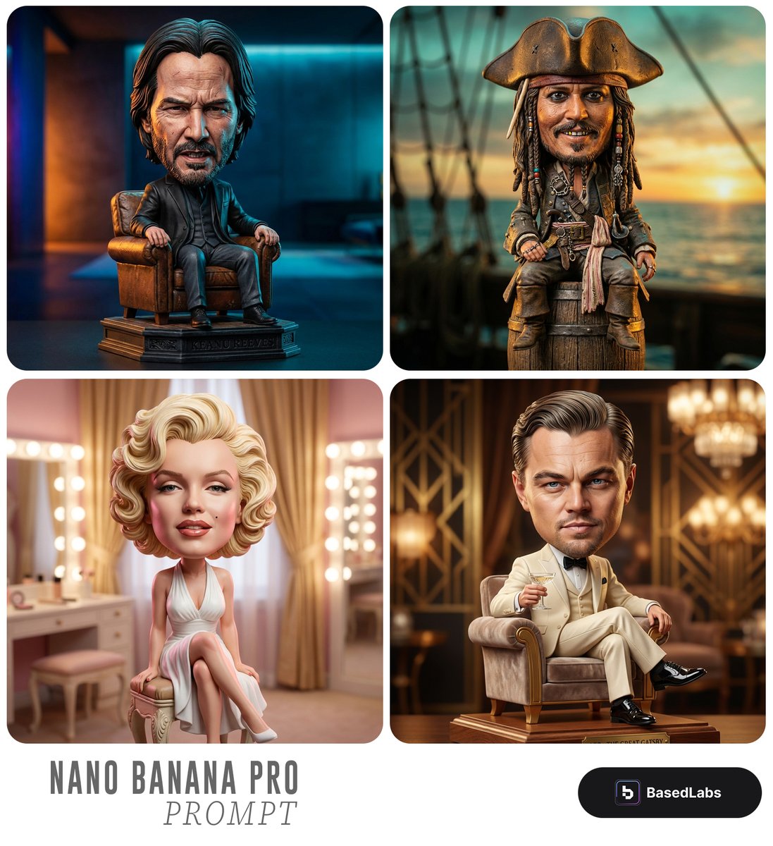 Game Asset - Caricature Bobblehead Figurine Prompt — output 1